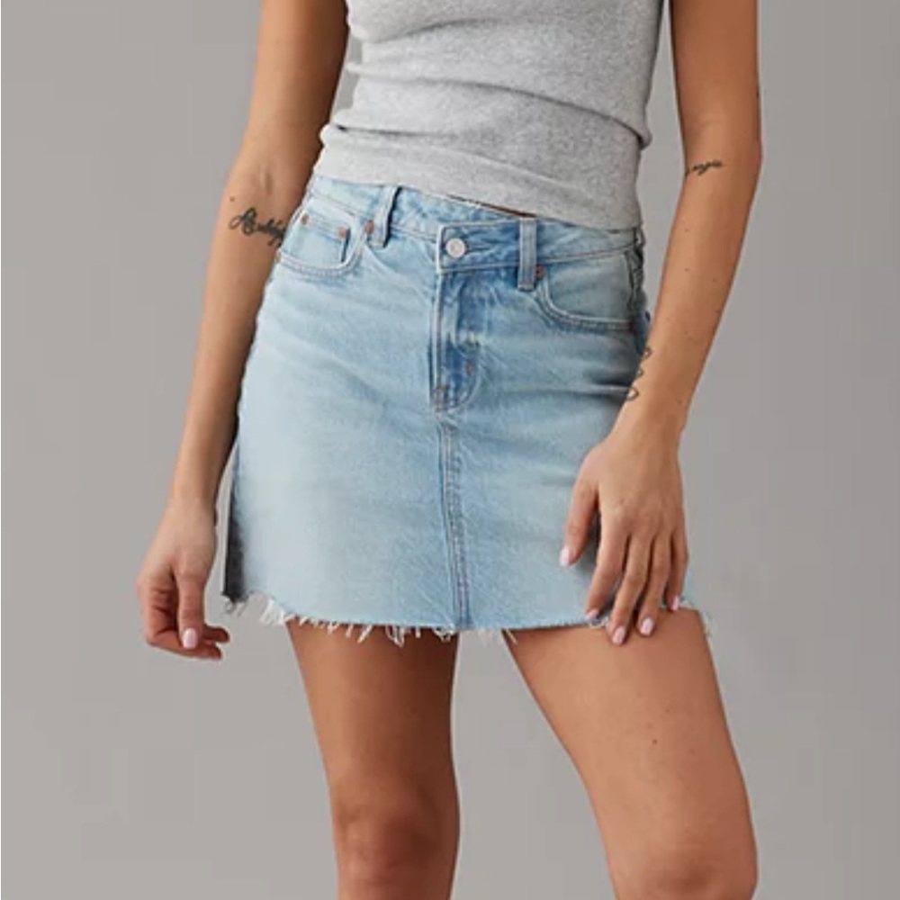 american eagle mini denim skirt